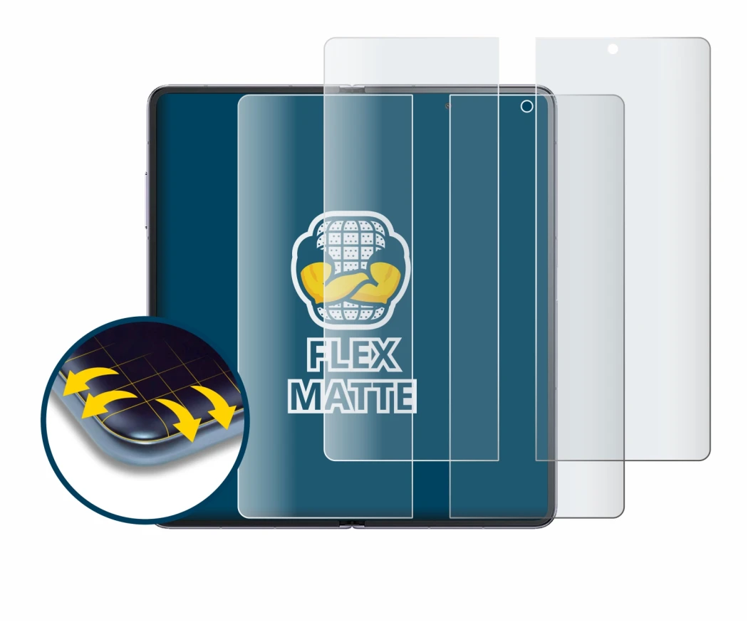 Image de l'appareil Honor Magic V2 (Affichage interne) avec une grande variété de protections d'écran.