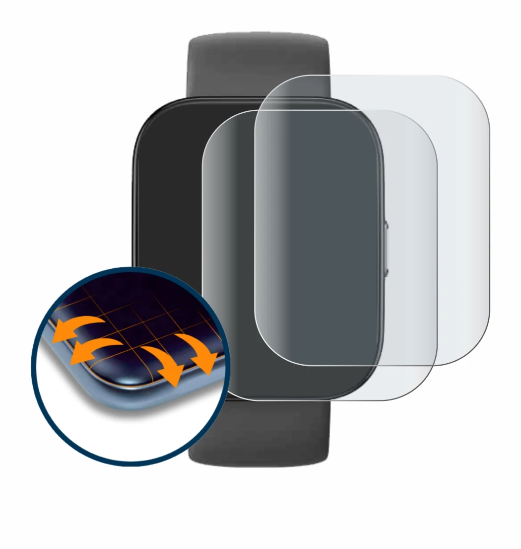 Image de l'appareil Huami Amazfit Bip 5 avec une grande variété de protections d'écran.
