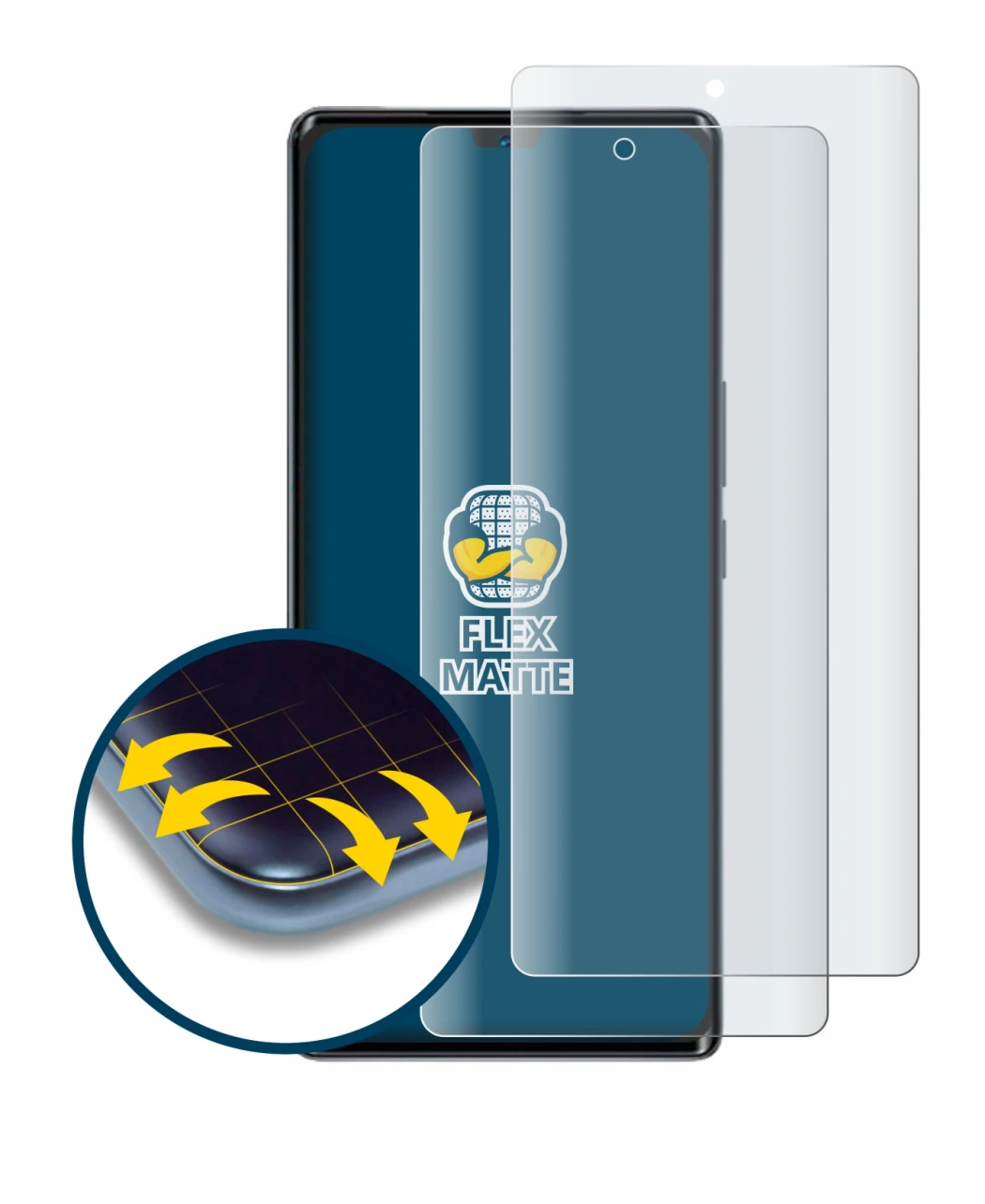 Image de l'appareil Blackview A200 Pro avec une grande variété de protections d'écran.