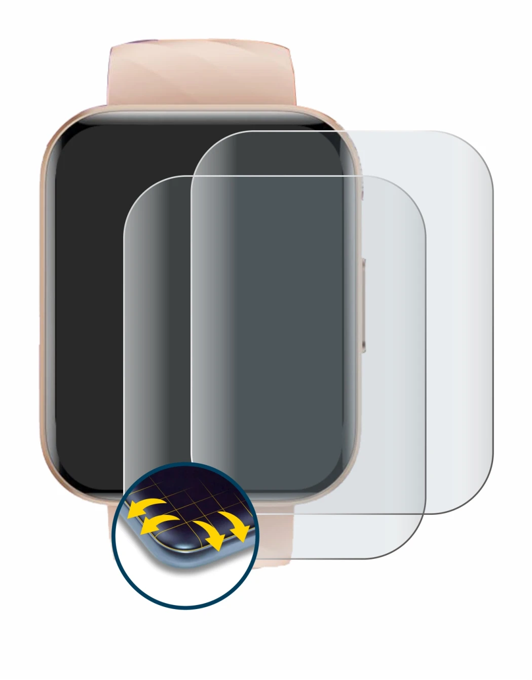 Image de l'appareil RUIMEN H1 avec une grande variété de protections d'écran.
