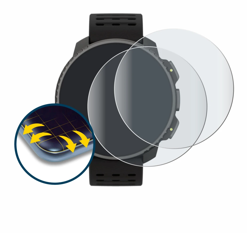 Image de l'appareil Suunto Vertical Solar avec une grande variété de protections d'écran.