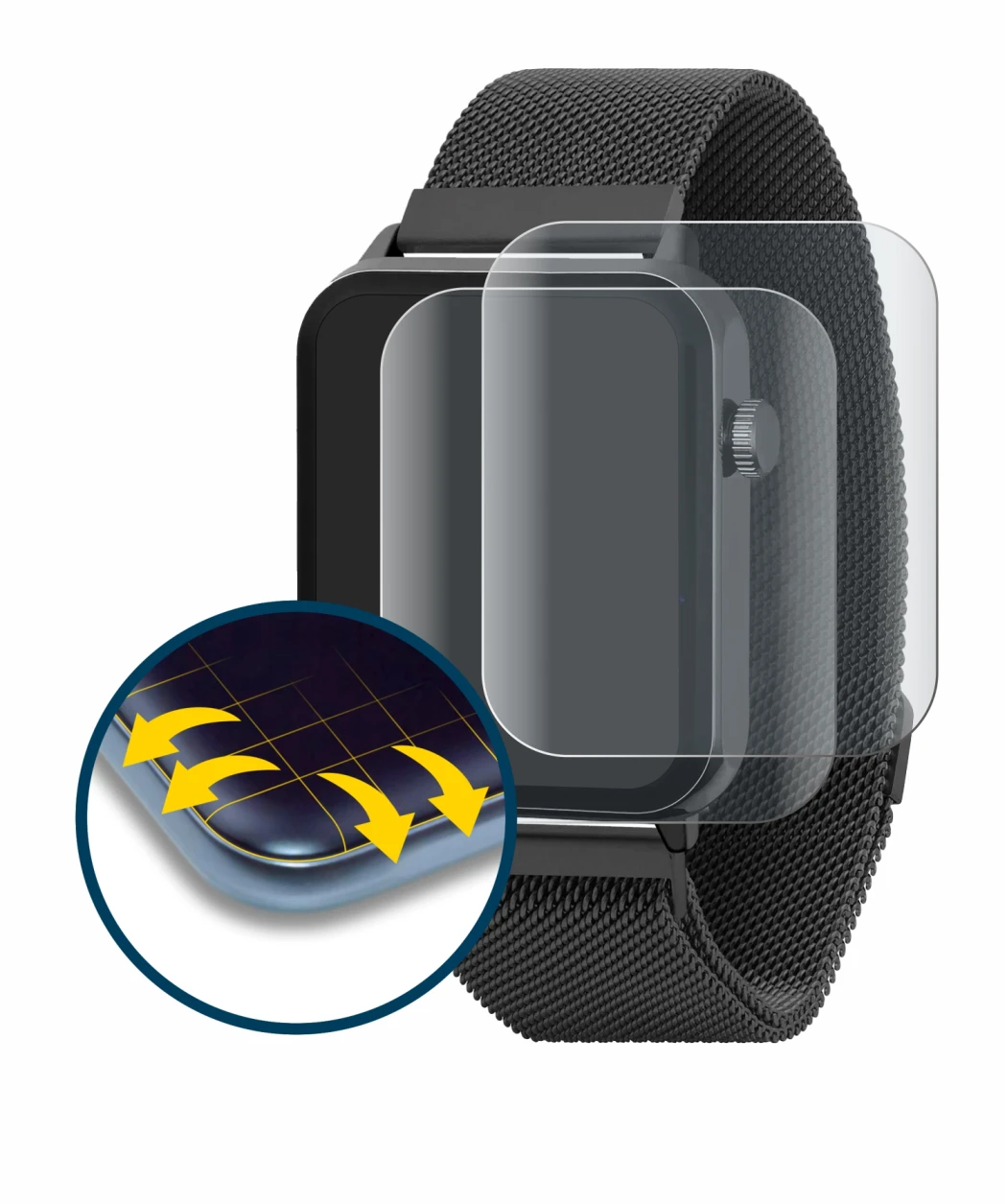 Image de l'appareil Reflex Active Series 30 AMOLED avec une grande variété de protections d'écran.