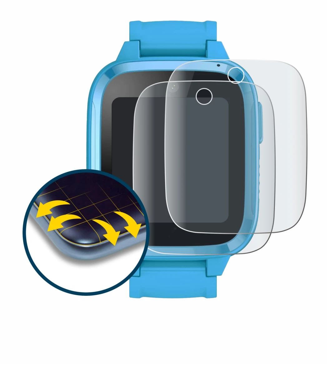 Image de l'appareil Xplora Kidzi Watch avec une grande variété de protections d'écran.