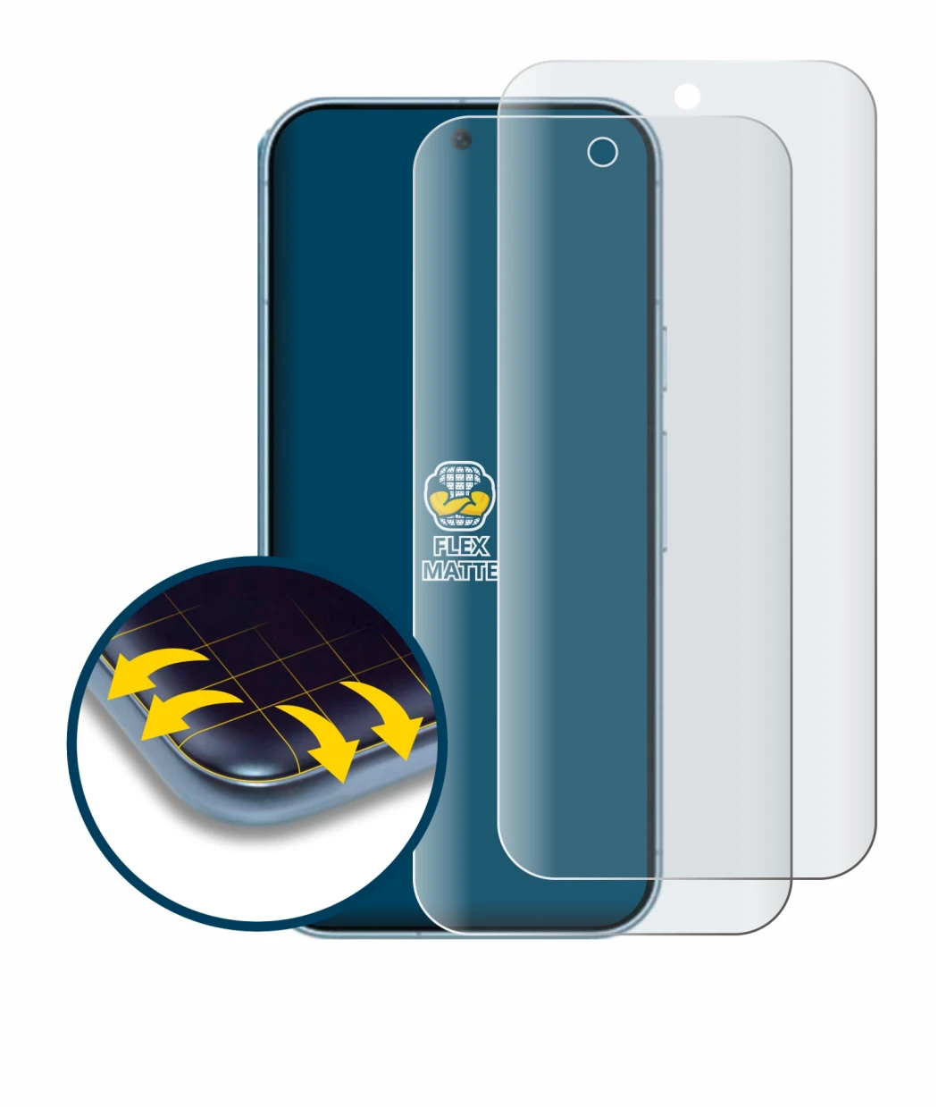 Image de l'appareil Google Pixel 9 Pro avec une grande variété de protections d'écran.