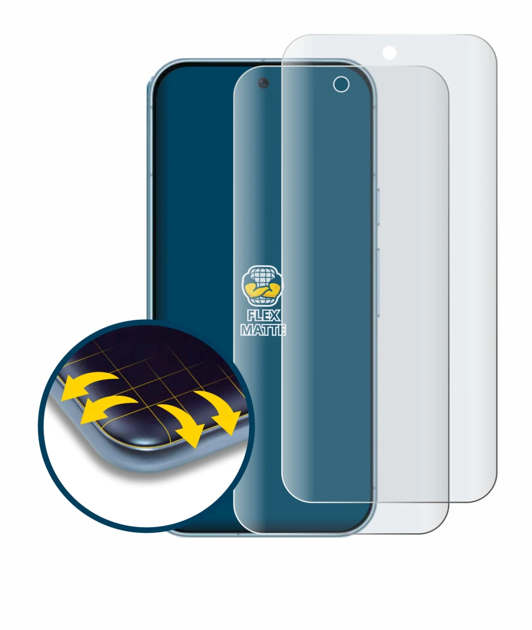 Image de l'appareil Google Pixel 9 Pro XL avec une grande variété de protections d'écran.