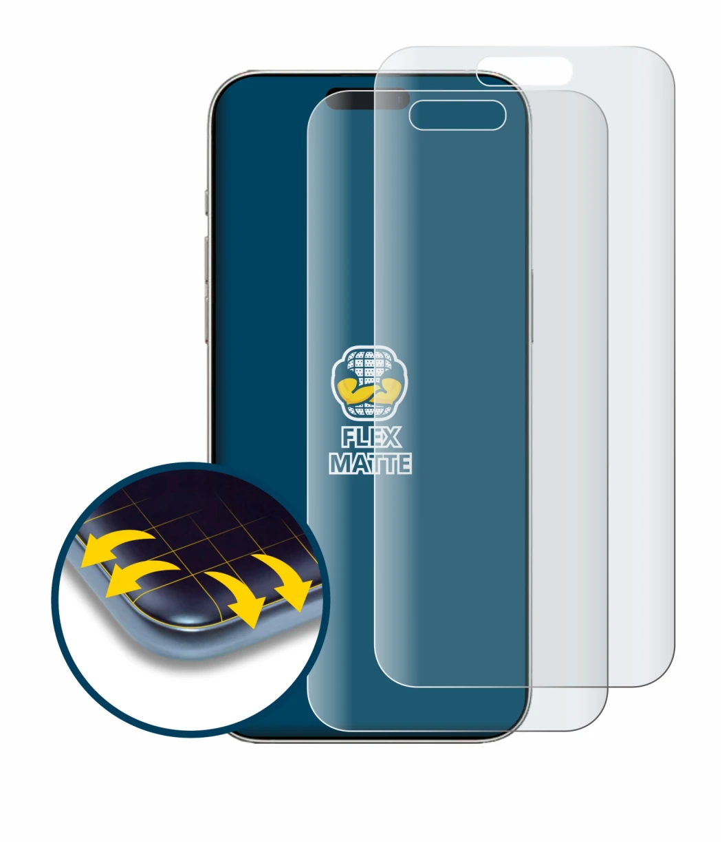 Image de l'appareil Apple iPhone 16 avec une grande variété de protections d'écran.