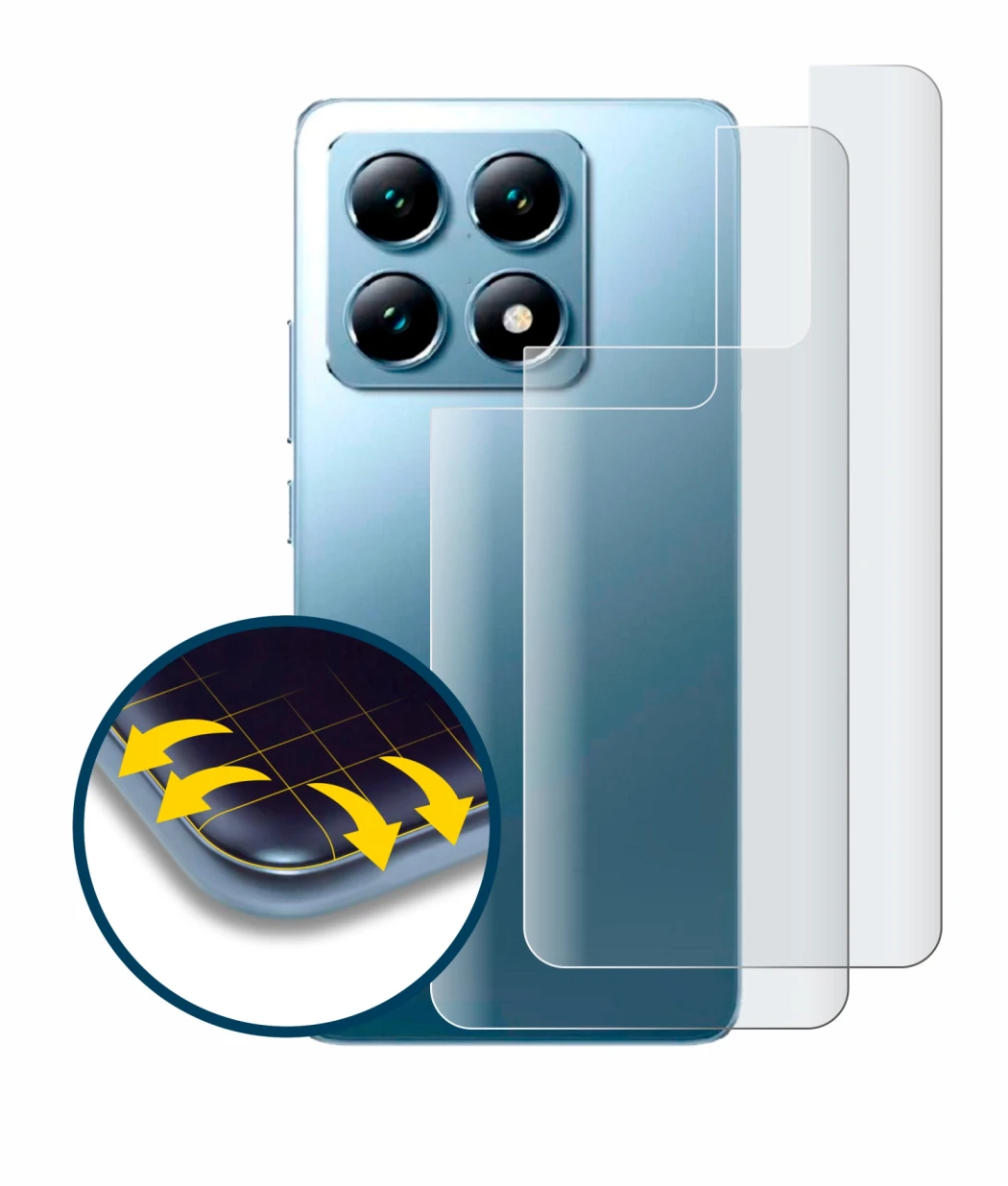 Image de l'appareil Xiaomi 14T Pro (Arrière) avec une grande variété de protections d'écran.