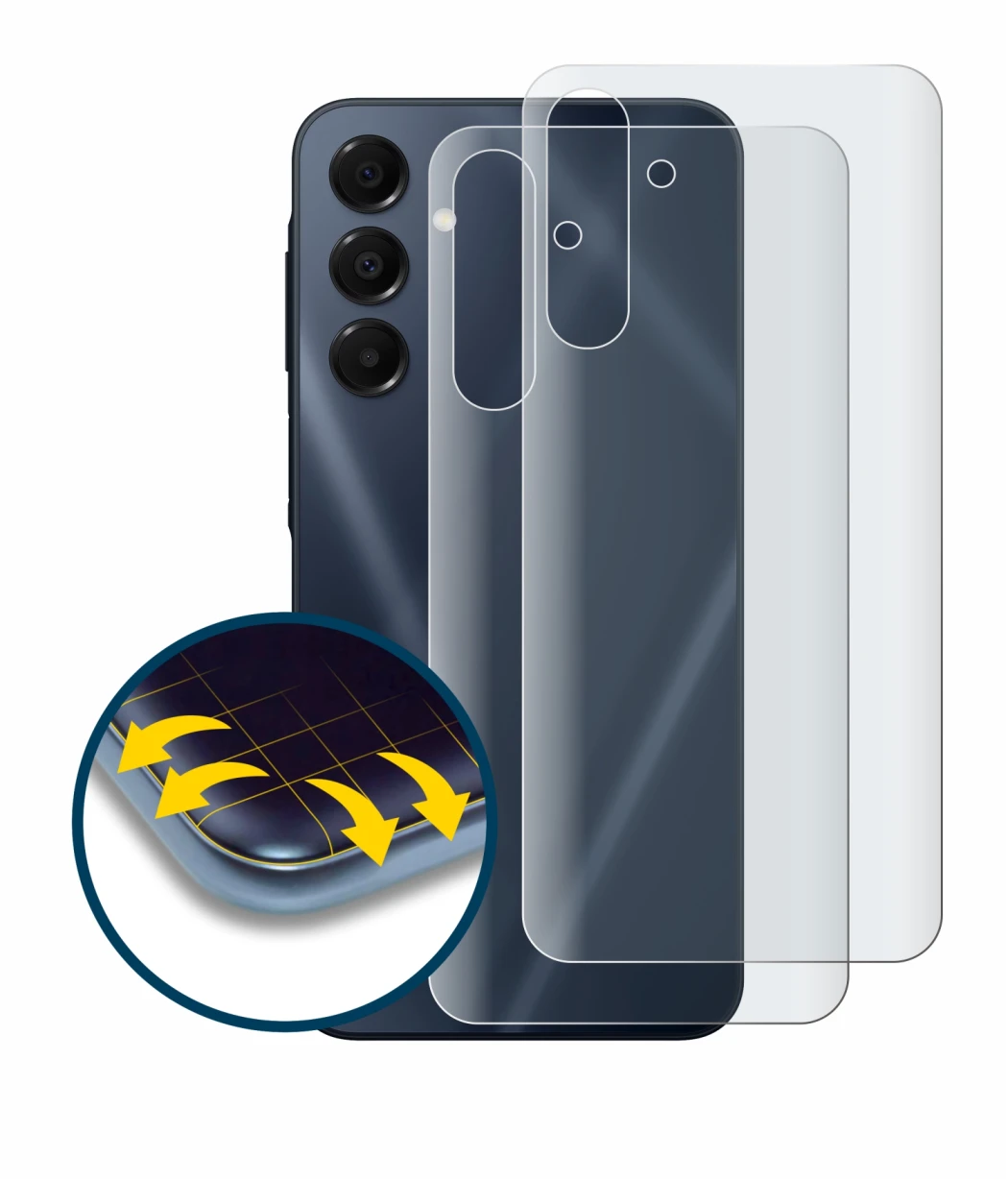 Image de l'appareil Samsung Galaxy A16 5G (Arrière) avec une grande variété de protections d'écran.