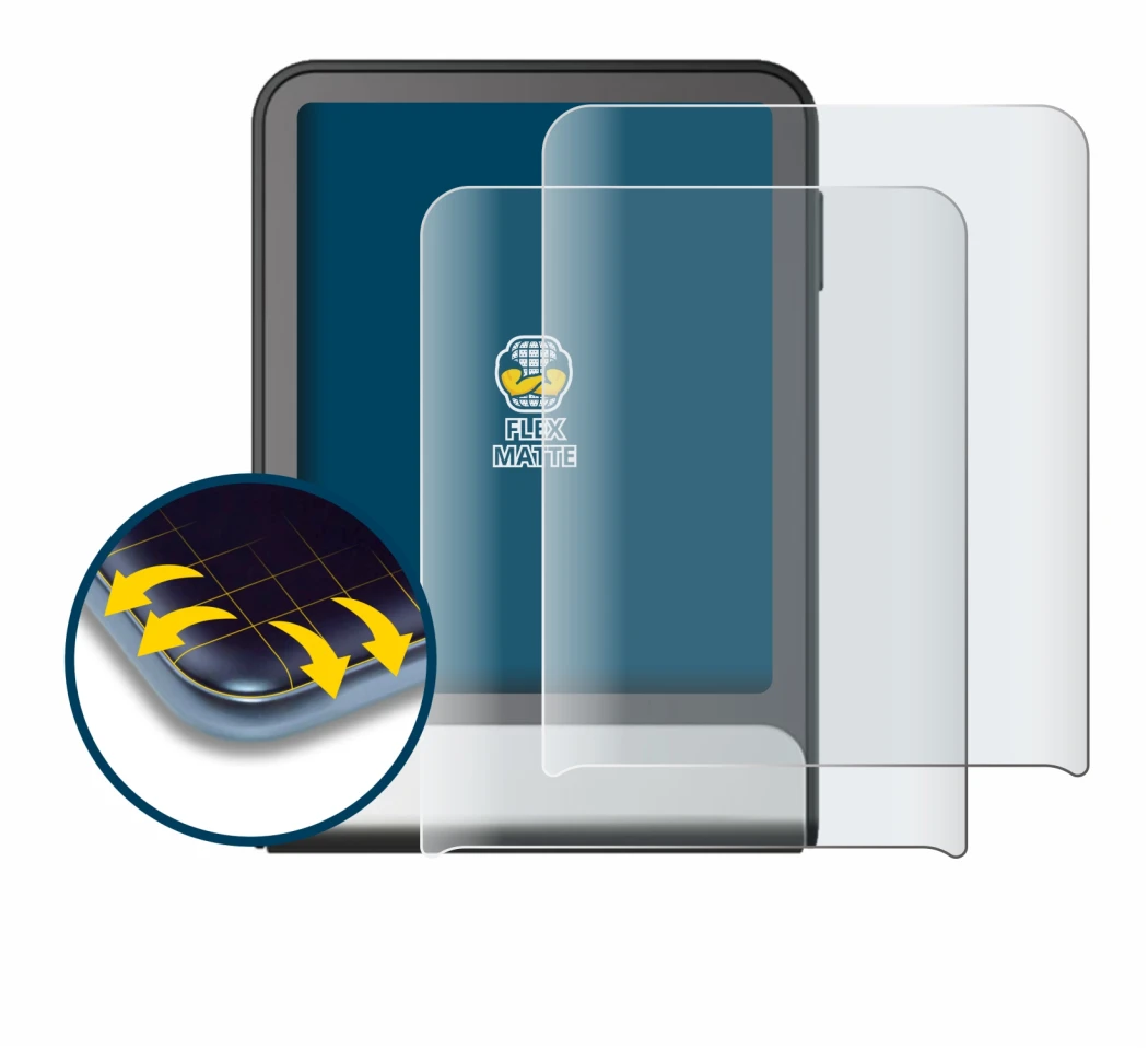 Image de l'appareil Ledger Flex avec une grande variété de protections d'écran.