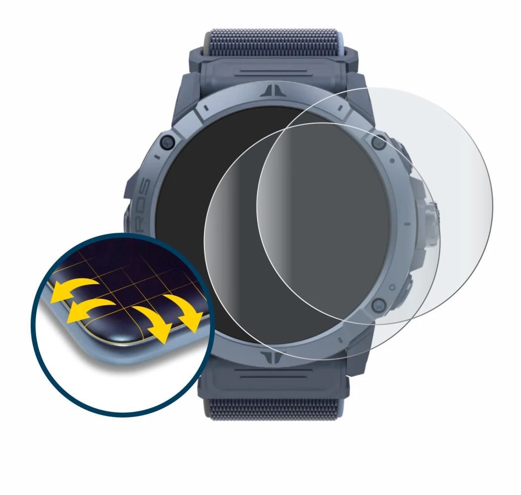 Image de l'appareil Coros Vertix 2S avec une grande variété de protections d'écran.