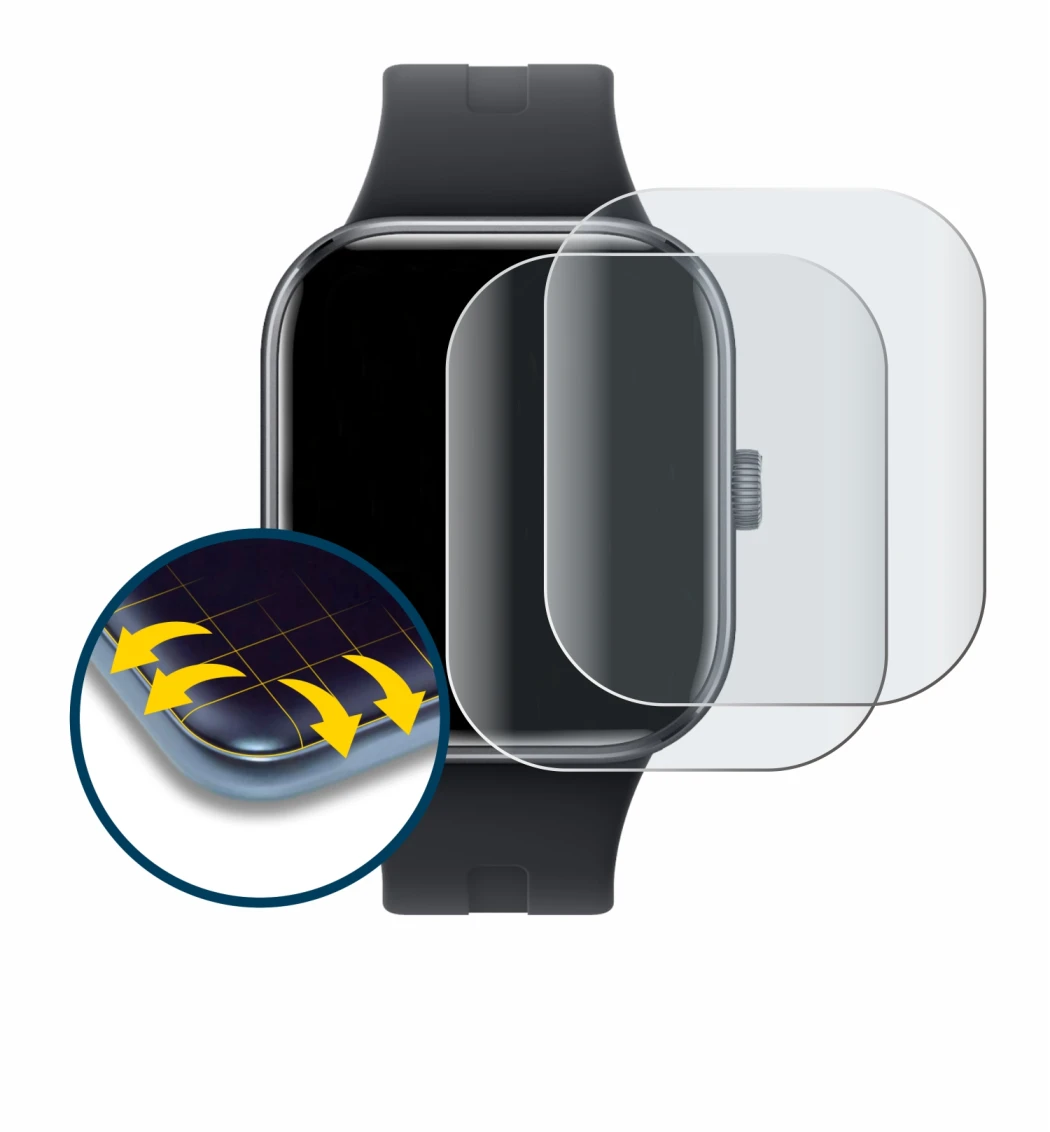 Image de l'appareil Xiaomi Redmi Watch 5 avec une grande variété de protections d'écran.