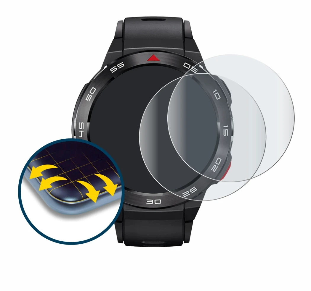 Image de l'appareil Xiaomi Mibro GS Pro avec une grande variété de protections d'écran.