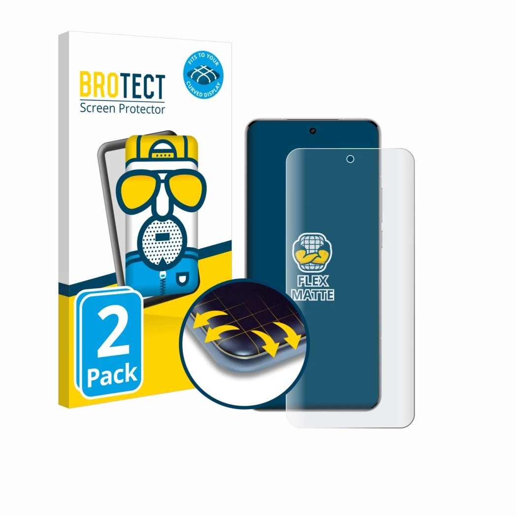 Face avant d’un emballage produit avec le logo de la marque BROTECT. À côté, l’appareil Xiaomi 15 Ultra est représenté avec la