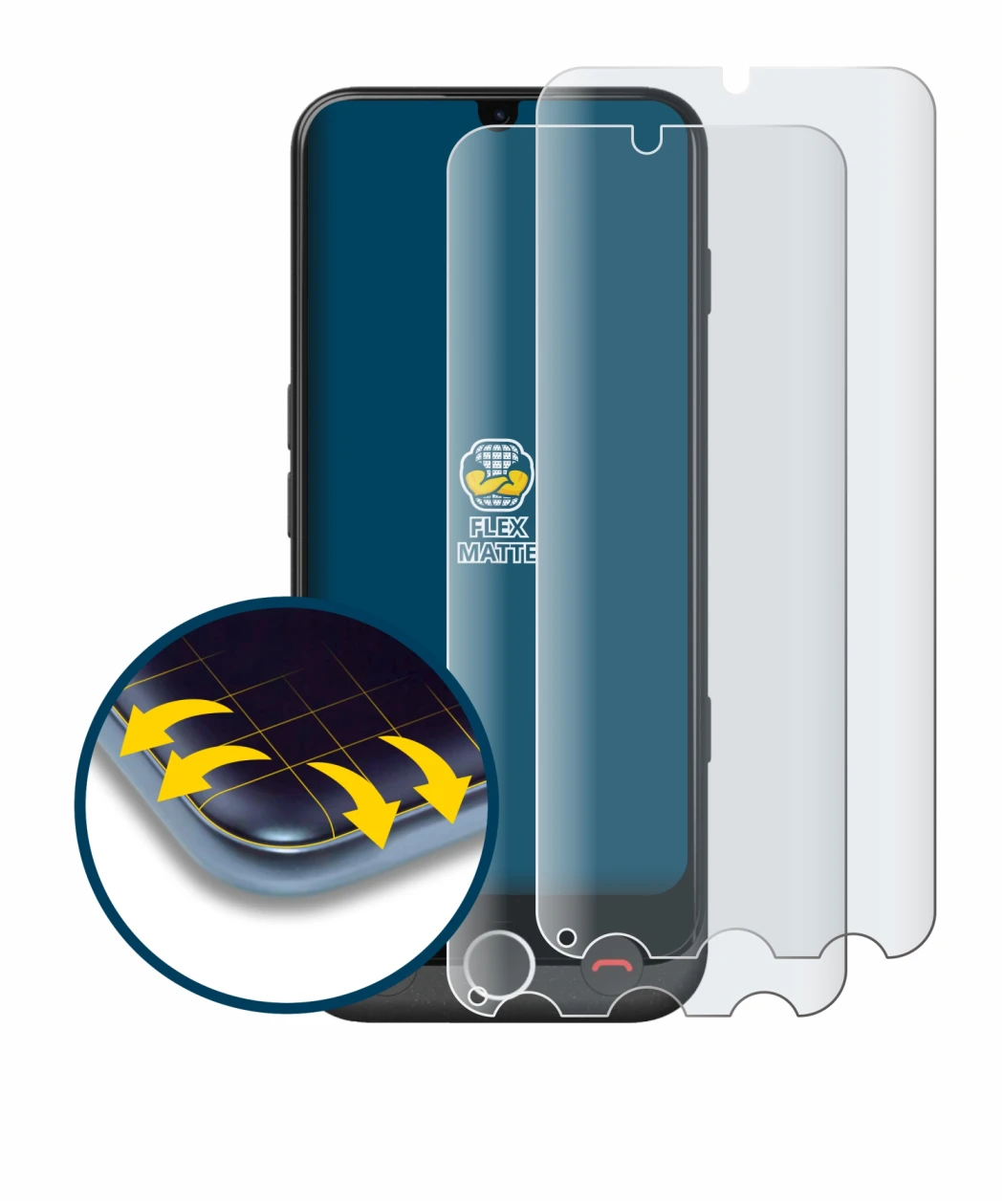 Image de l'appareil Doro Aurora A30 avec une grande variété de protections d'écran.