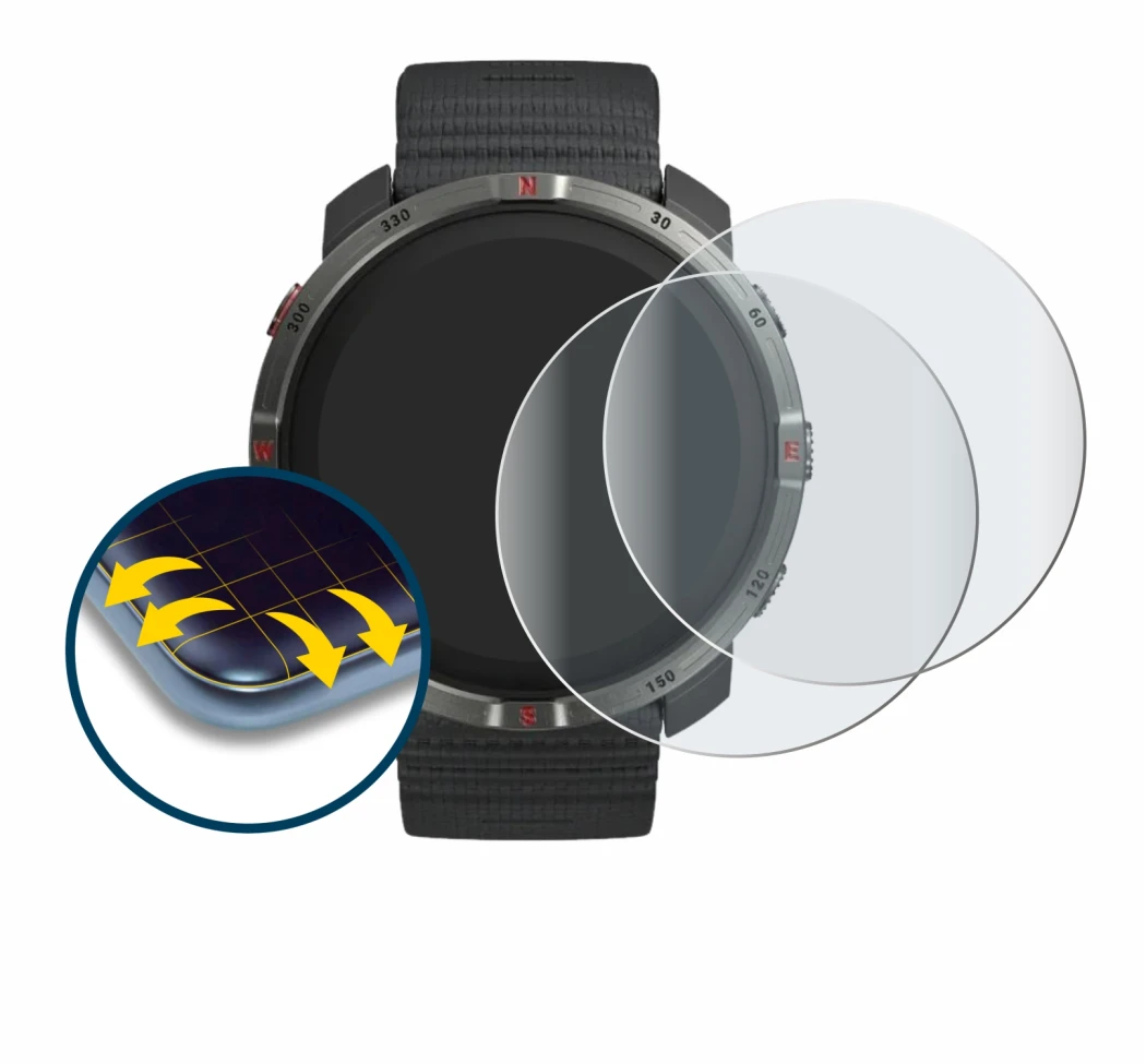 Image de l'appareil Polar Grit X2 avec une grande variété de protections d'écran.
