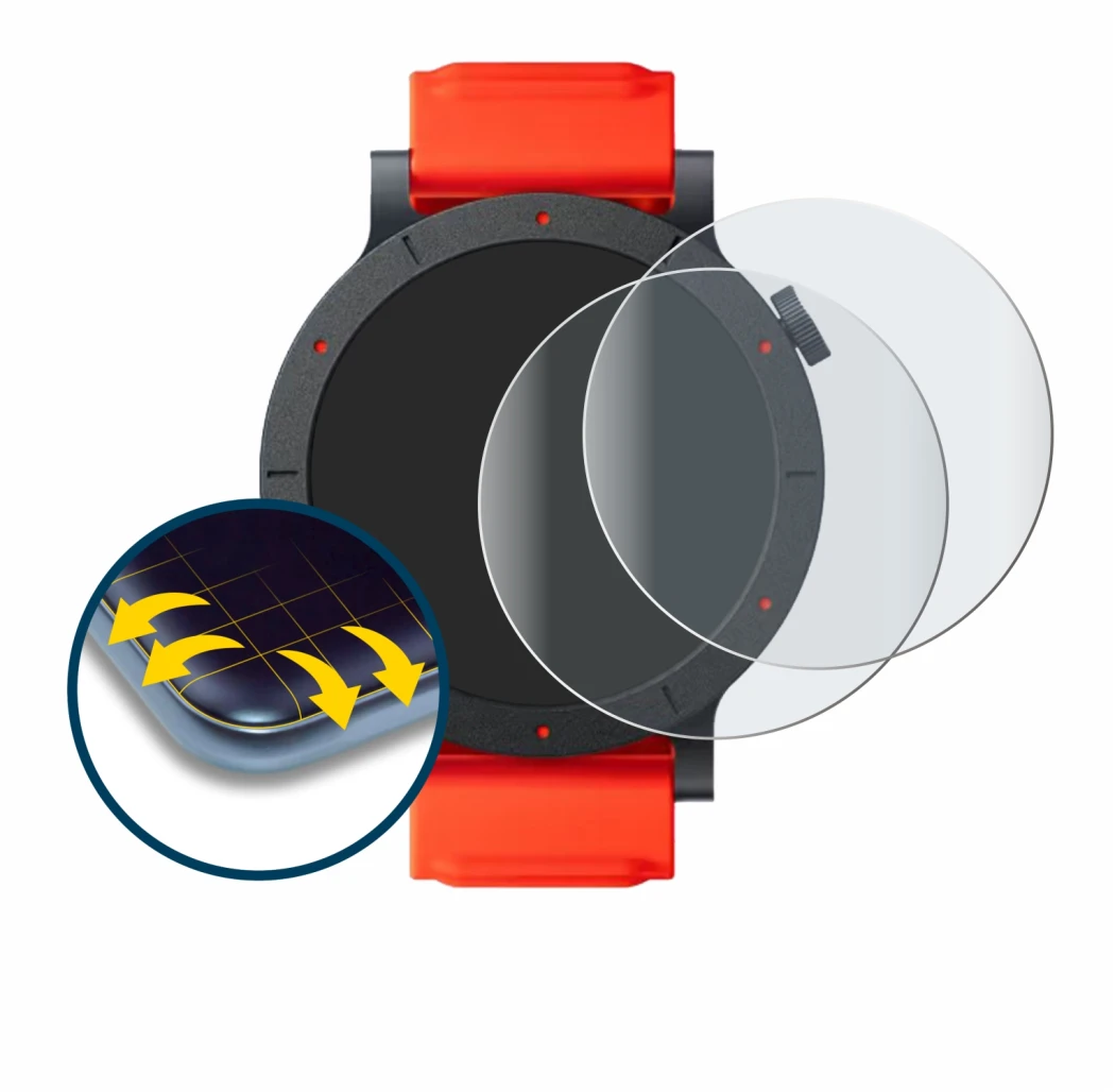 Image de l'appareil Nothing CMF Watch 3 Pro avec une grande variété de protections d'écran.