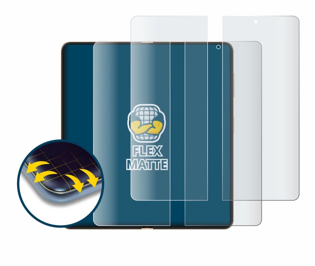 Image de l'appareil Honor Magic V5 (Affichage interne) avec une grande variété de protections d'écran.