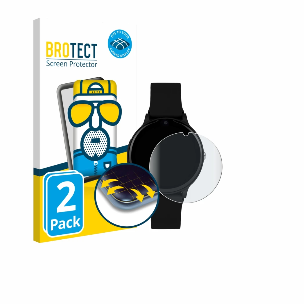 Face avant d’un emballage produit avec le logo de la marque BROTECT. À côté, l’appareil One2Track Connect One est représenté a