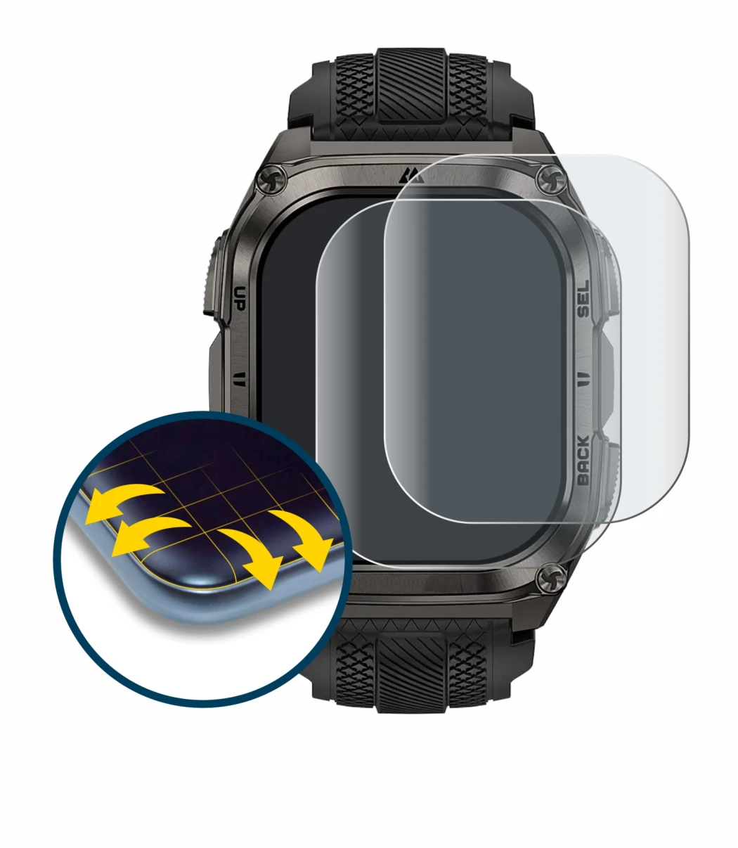 Image de l'appareil Kospet Tank M4 avec une grande variété de protections d'écran.