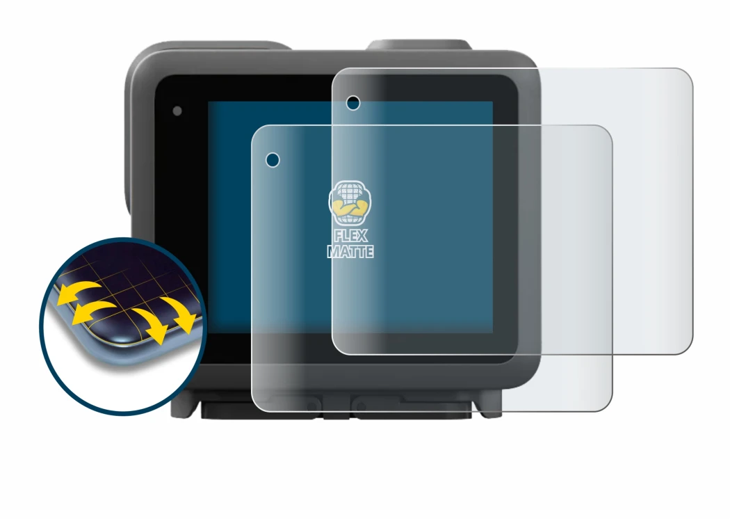 Image de l'appareil GoPro Lit Hero avec une grande variété de protections d'écran.