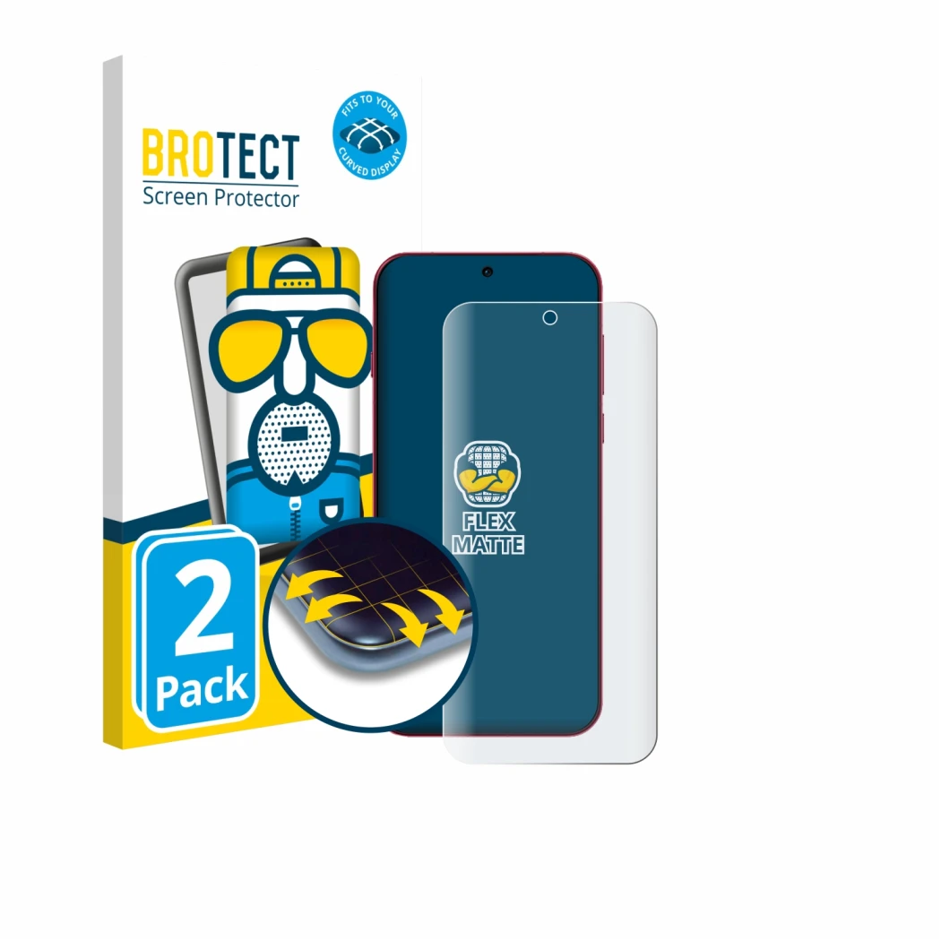 Face avant d’un emballage produit avec le logo de la marque BROTECT. À côté, l’appareil Oppo Find X9 Pro est représenté avec l