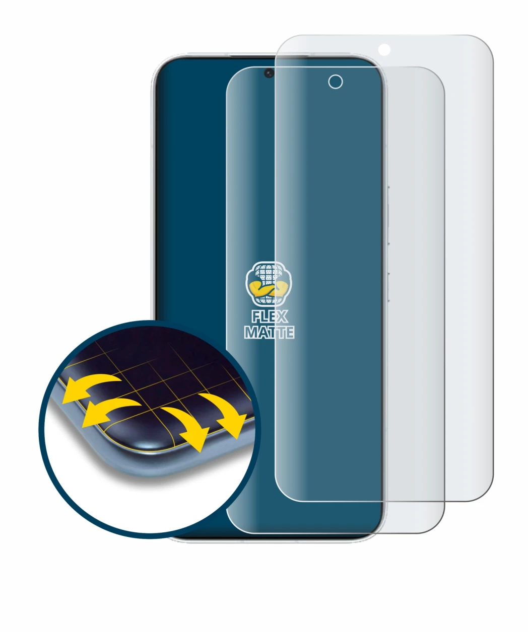 Image de l'appareil Honor 500 avec une grande variété de protections d'écran.