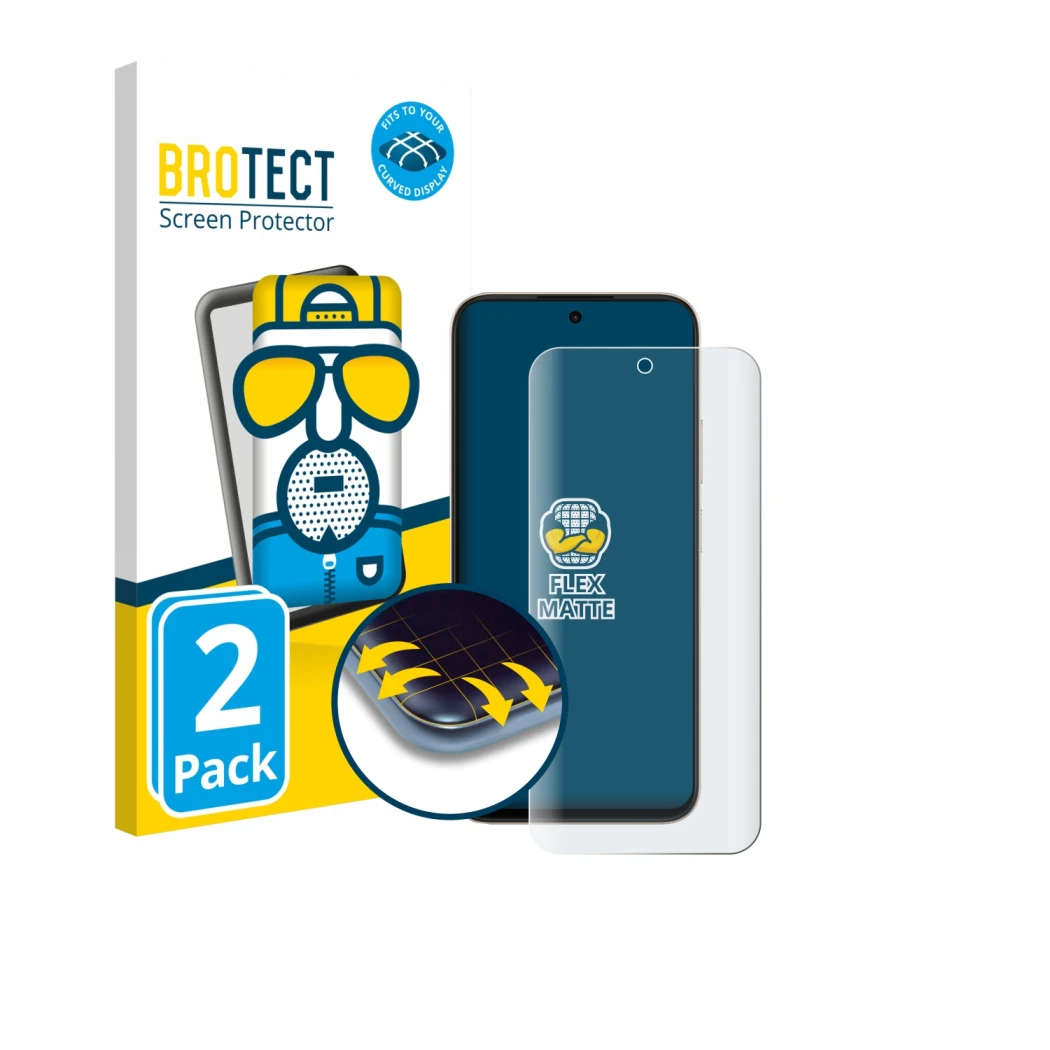 Face avant d’un emballage produit avec le logo de la marque BROTECT. À côté, l’appareil Oppo A6t est représenté avec la protec