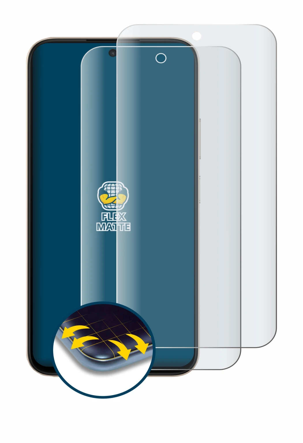 Image de l'appareil Oppo A6t avec une grande variété de protections d'écran.