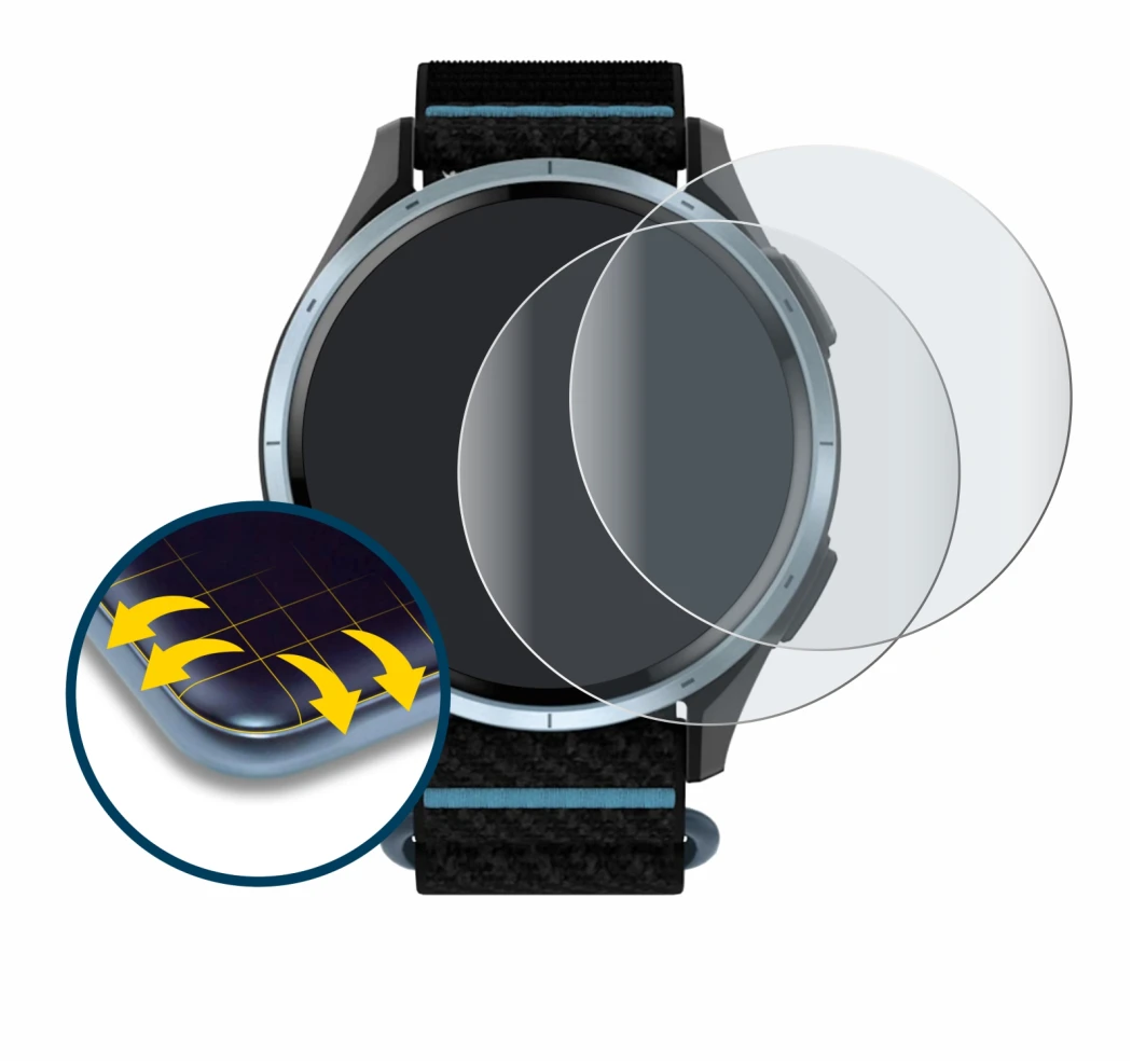 Image de l'appareil Garmin Approach J1 avec une grande variété de protections d'écran.