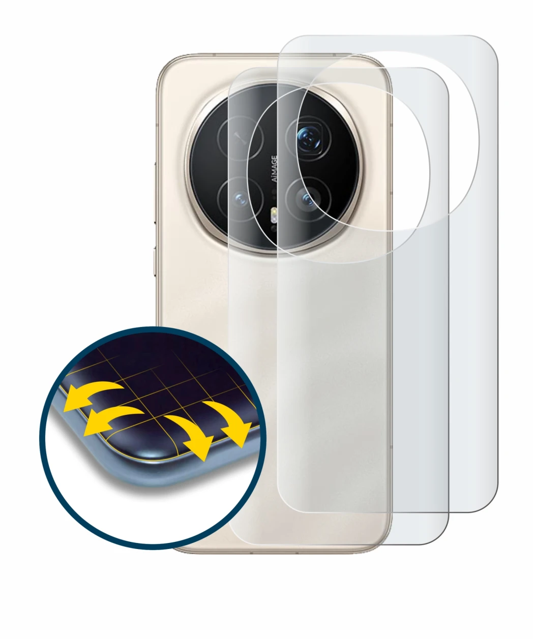 Image de l'appareil Honor Magic 8 Pro (Arrière) avec une grande variété de protections d'écran.