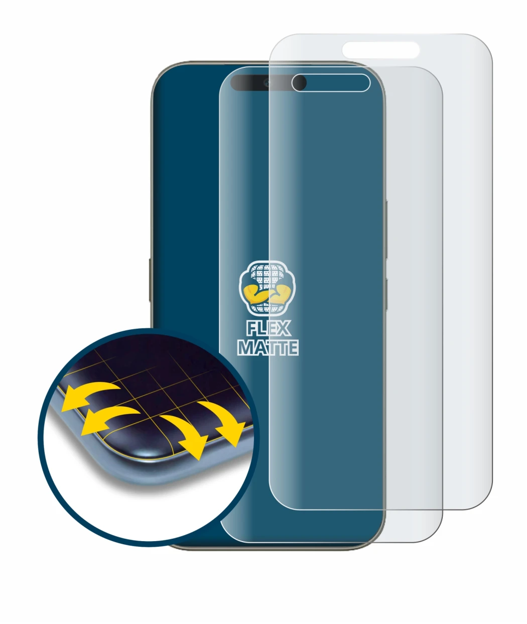 Image de l'appareil Tecno Camon 50 Ultra avec une grande variété de protections d'écran.
