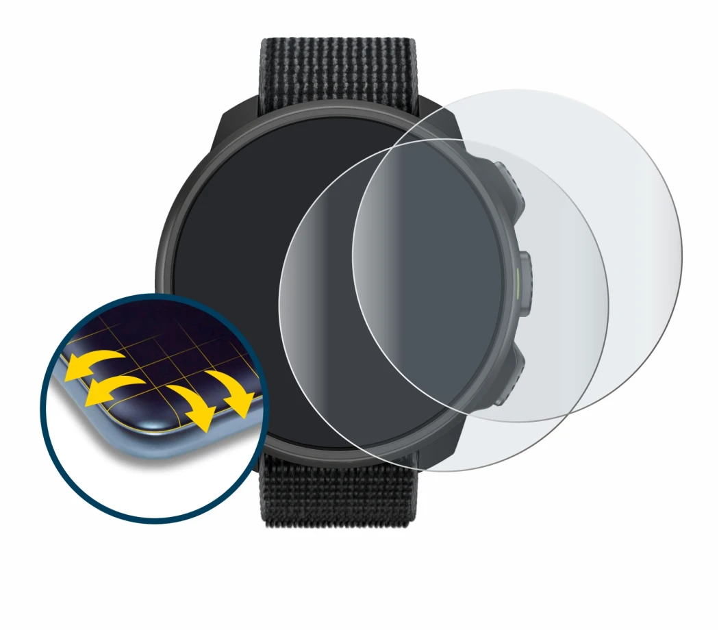 Image de l'appareil Suunto Nautic S avec une grande variété de protections d'écran.