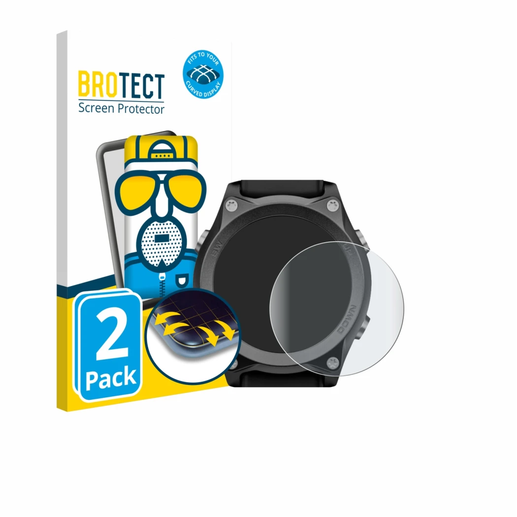 Face avant d’un emballage produit avec le logo de la marque BROTECT. À côté, l’appareil Mares Sirius est représenté avec la pr