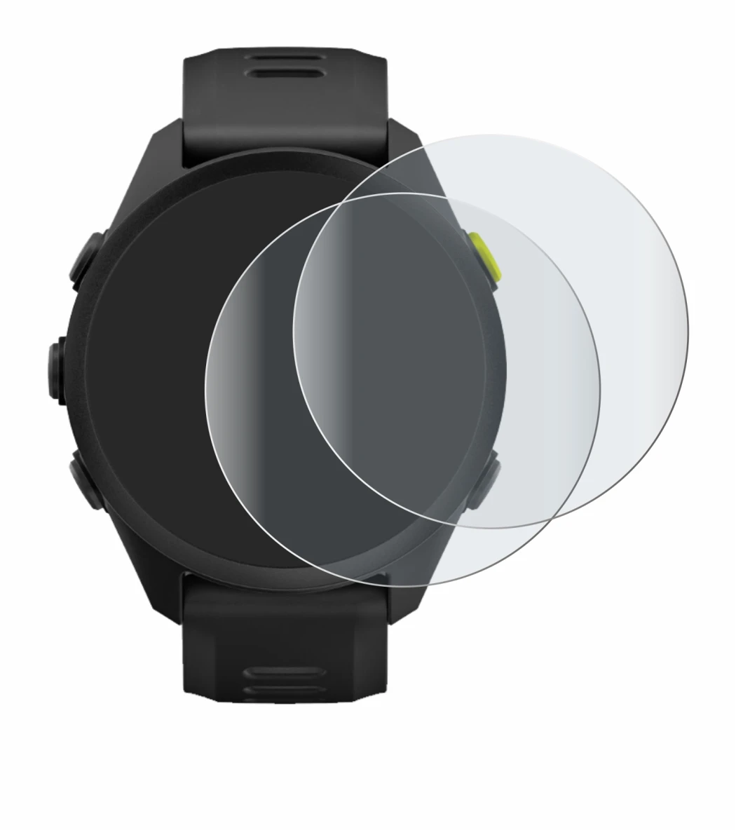 Image de l'appareil Garmin Forerunner 70 avec une grande variété de protections d'écran.