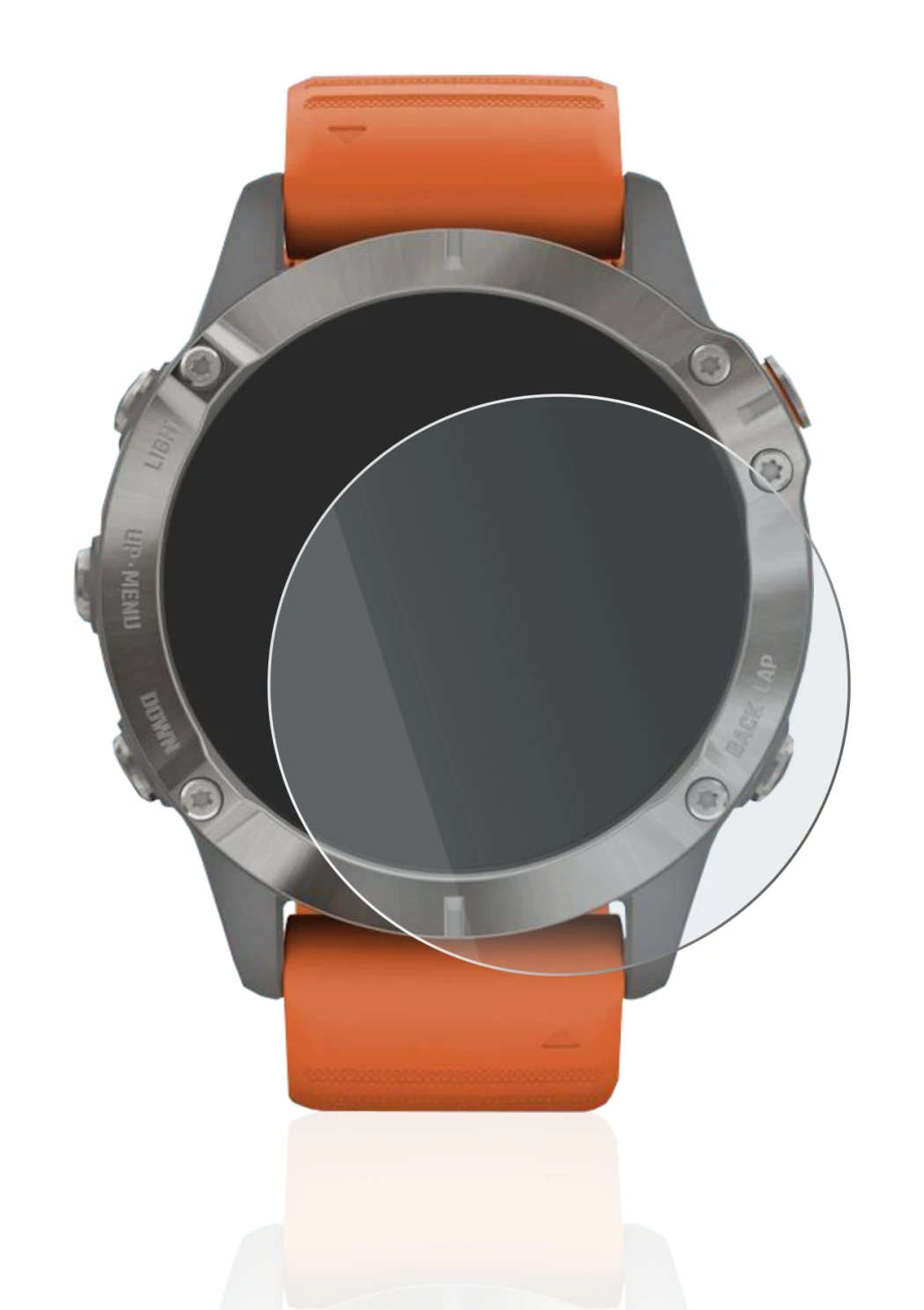 Image de l'appareil Garmin Fenix 6 Pro avec une grande variété de protections d'écran.