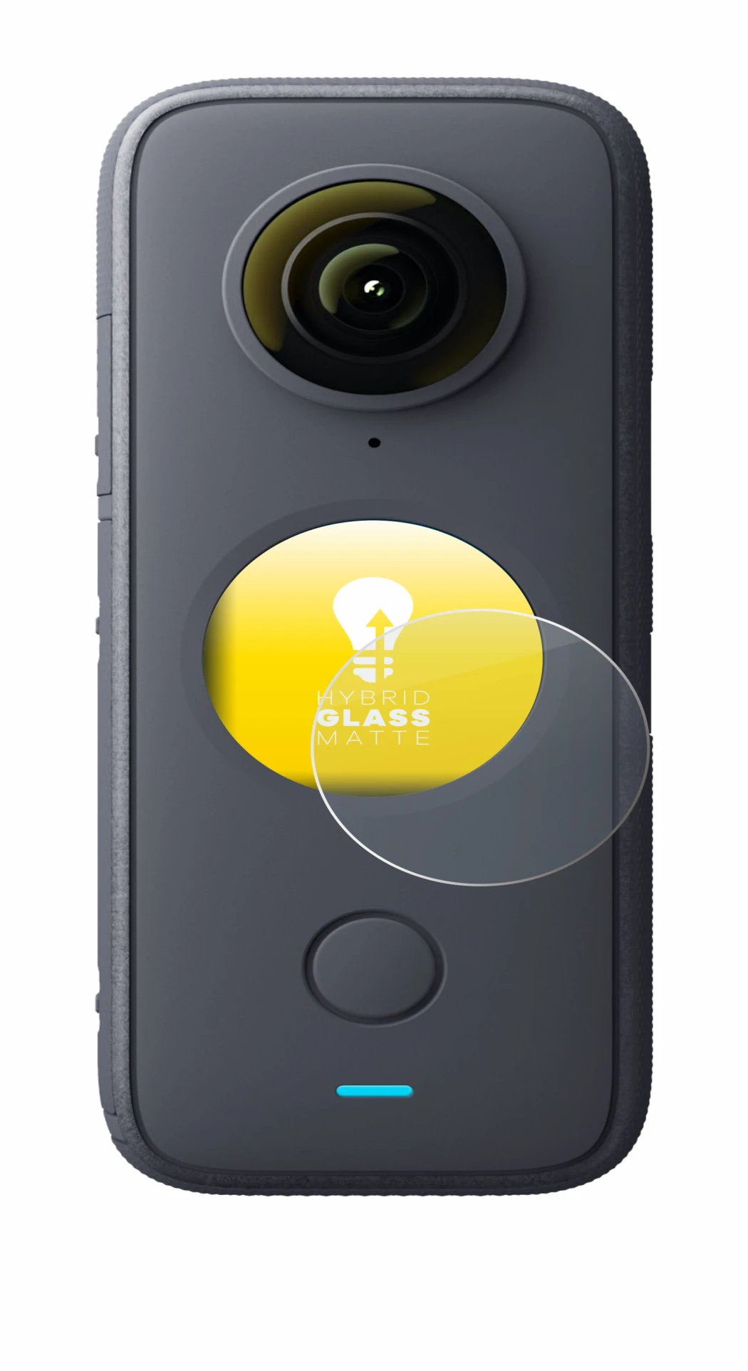 Image de l'appareil Insta360 One X2 avec une grande variété de protections d'écran.