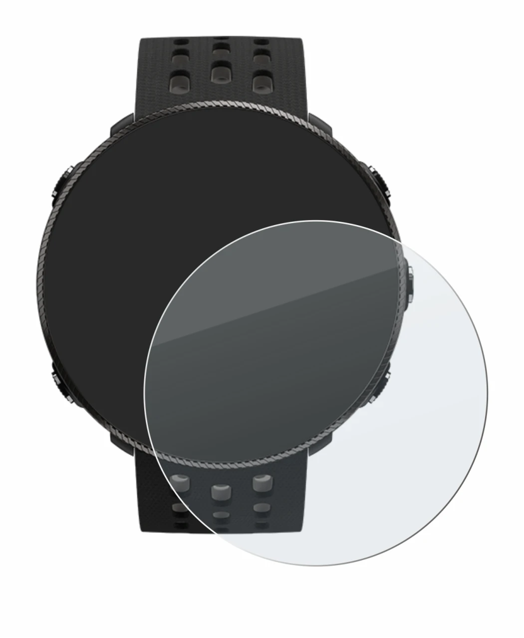 Image de l'appareil Polar Vantage M2 avec une grande variété de protections d'écran.