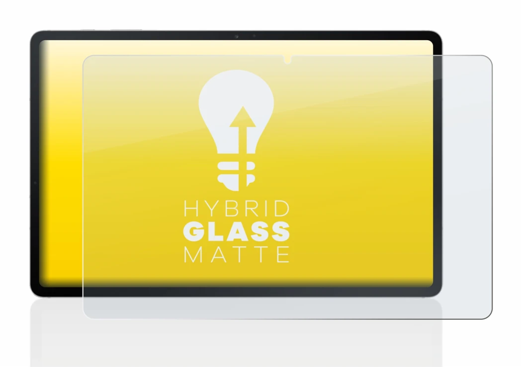 Image de l'appareil Samsung Galaxy Tab S7 FE (en paysage) avec une grande variété de protections d'écran.