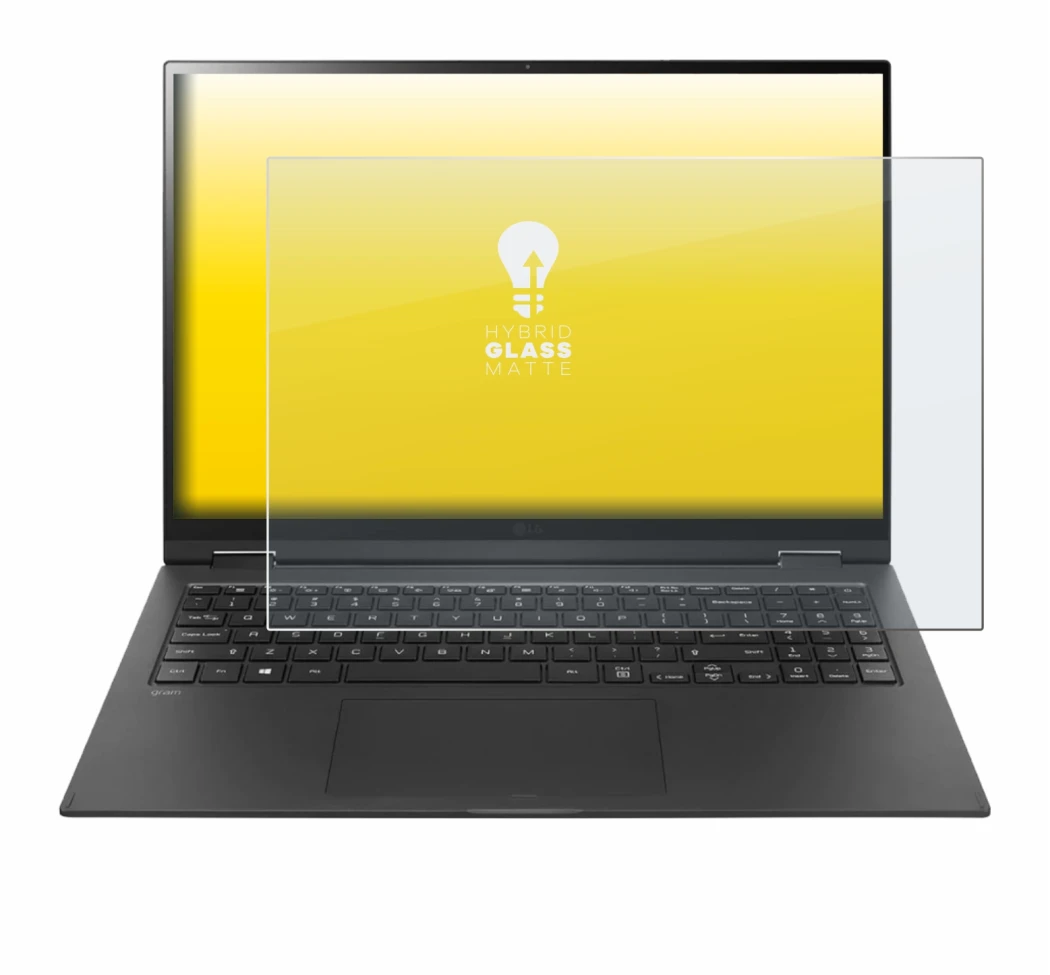 Image de l'appareil LG gram 16'' 2-in-1 Touch avec une grande variété de protections d'écran.