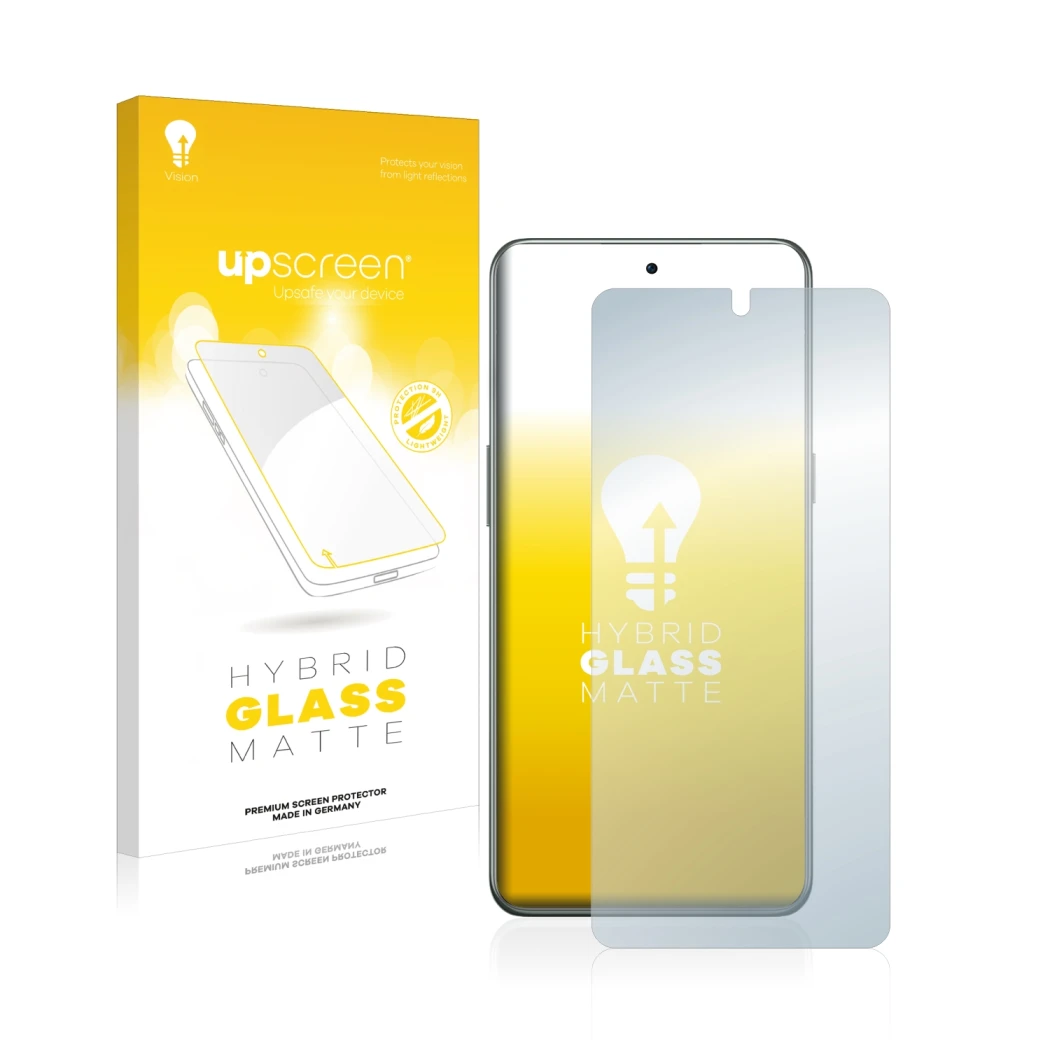 Face avant d’un emballage produit avec le logo de la marque upscreen. À côté, l’appareil OnePlus 10T 5G est représenté avec la