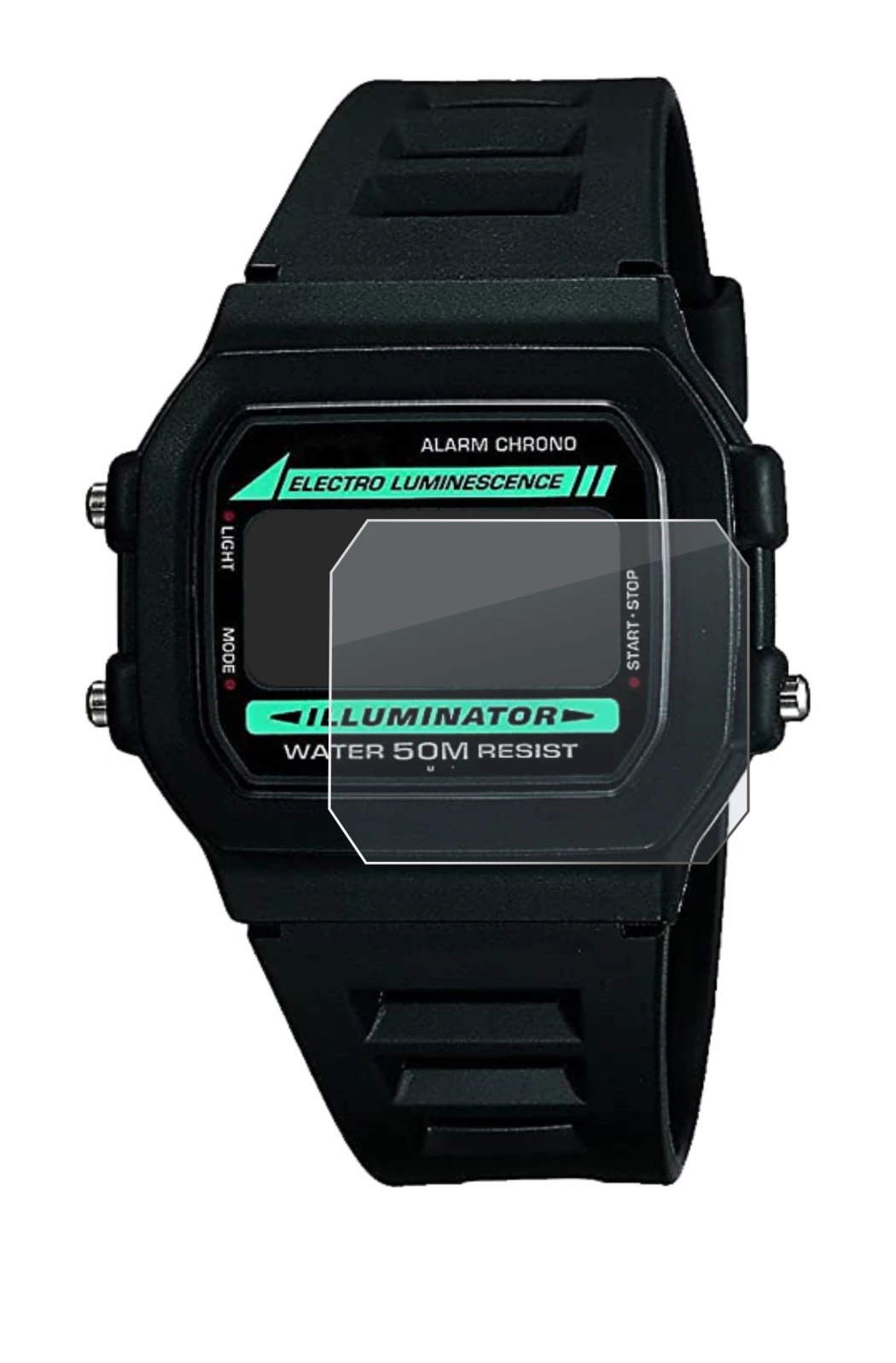 Image de l'appareil Casio W-86-1VQES avec une grande variété de protections d'écran.