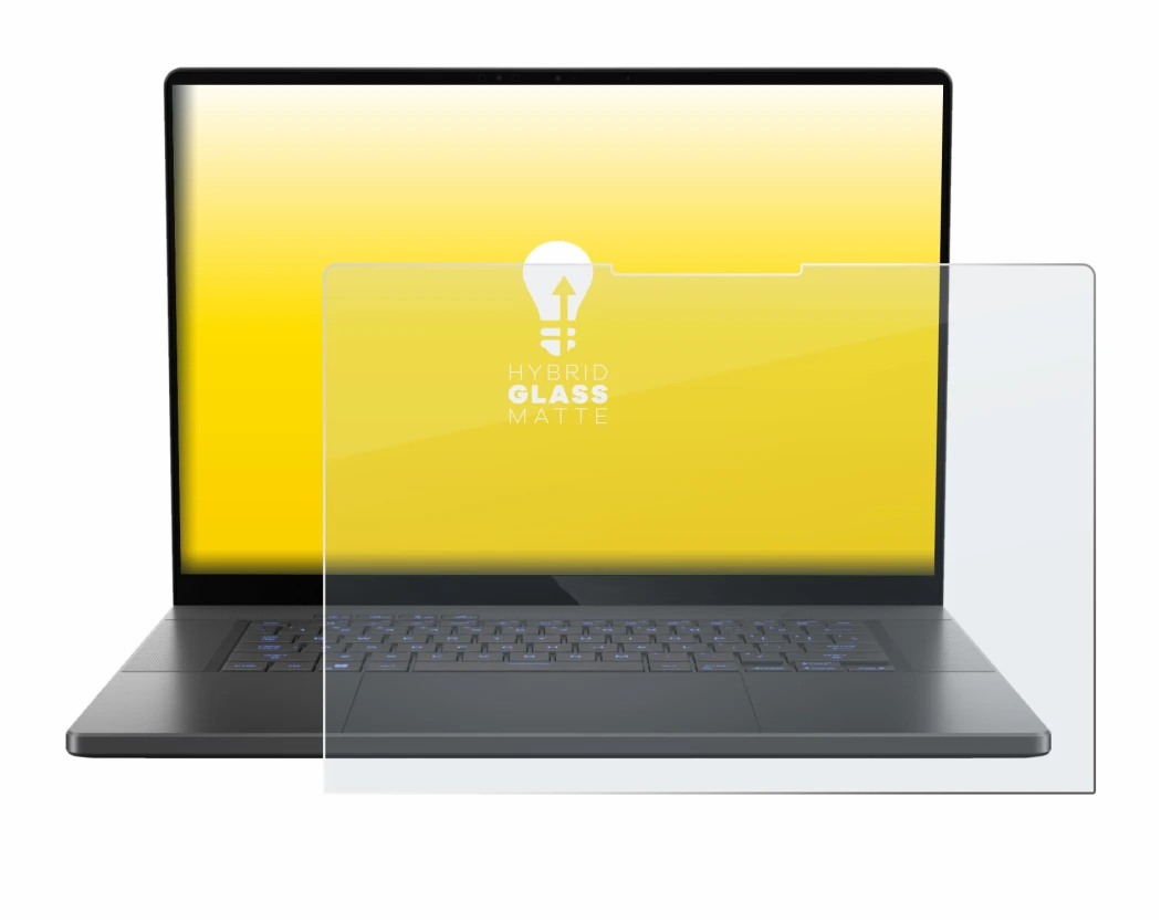 Image de l'appareil ASUS ROG Zephyrus G16 2024 avec une grande variété de protections d'écran.