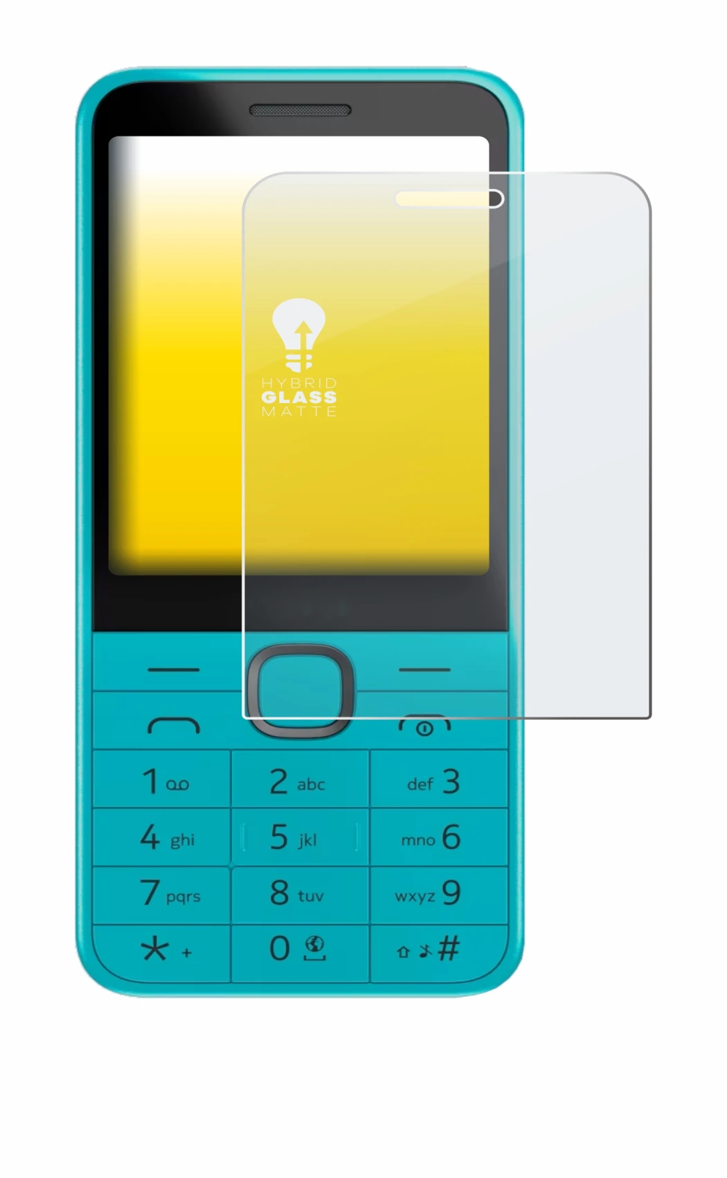 Image de l'appareil Nokia 235 4G (2024) avec une grande variété de protections d'écran.