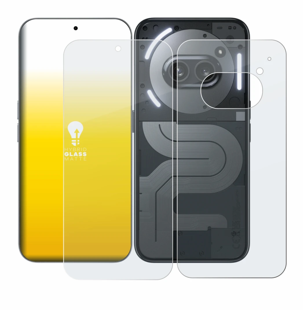 Image de l'appareil Nothing Phone (2a) Plus (Avant+Arrière) avec une grande variété de protections d'écran.