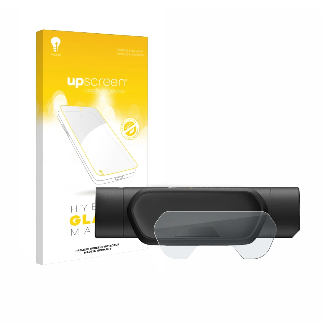 Face avant d’un emballage produit avec le logo de la marque upscreen. À côté, l’appareil Segway Ninebot eKickScooter E2 Pro es