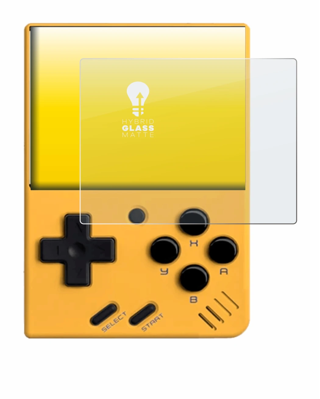 Image de l'appareil Miyoo Mini V4 avec une grande variété de protections d'écran.