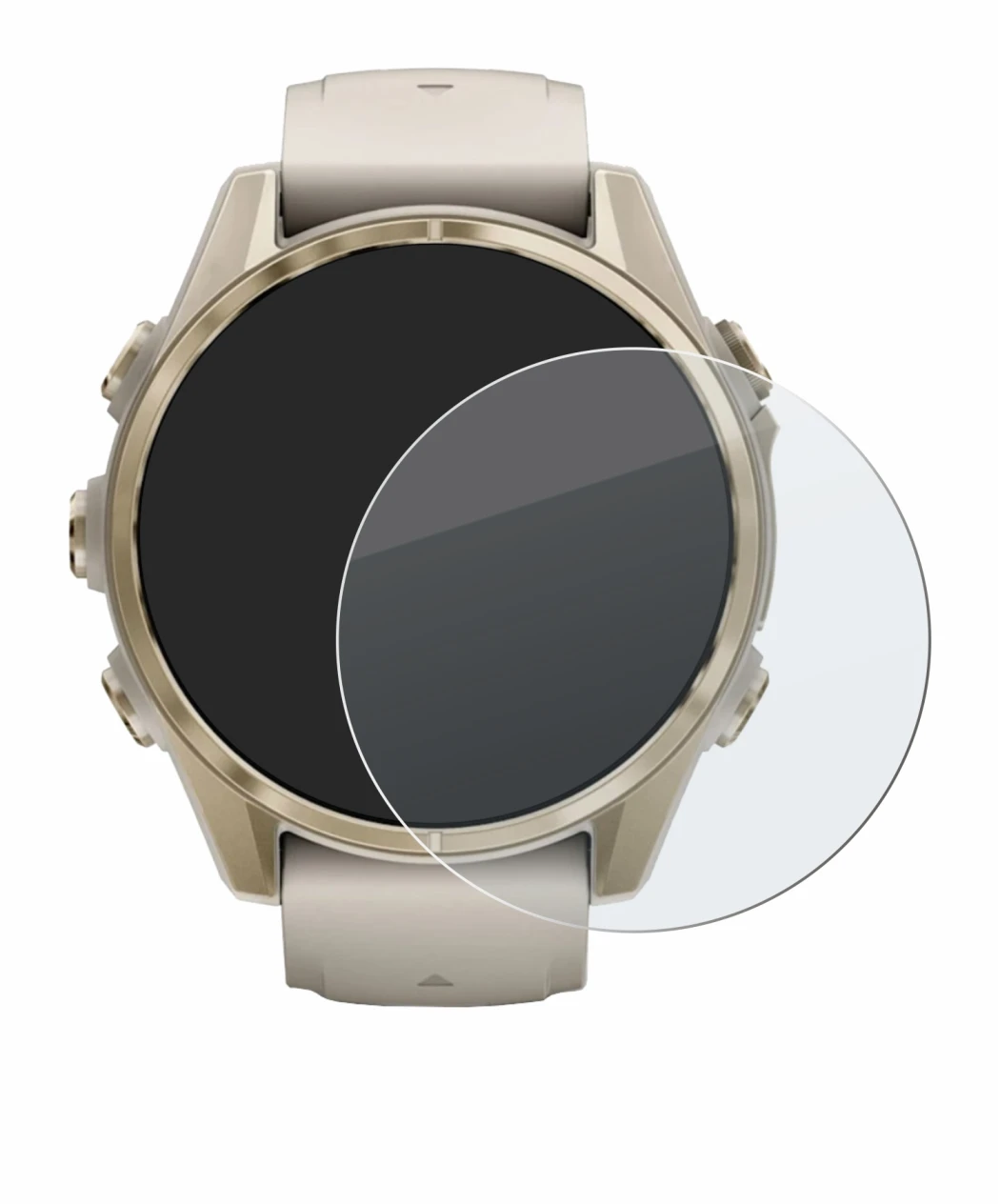 Image de l'appareil Garmin Fenix 8 (43 mm) avec une grande variété de protections d'écran.