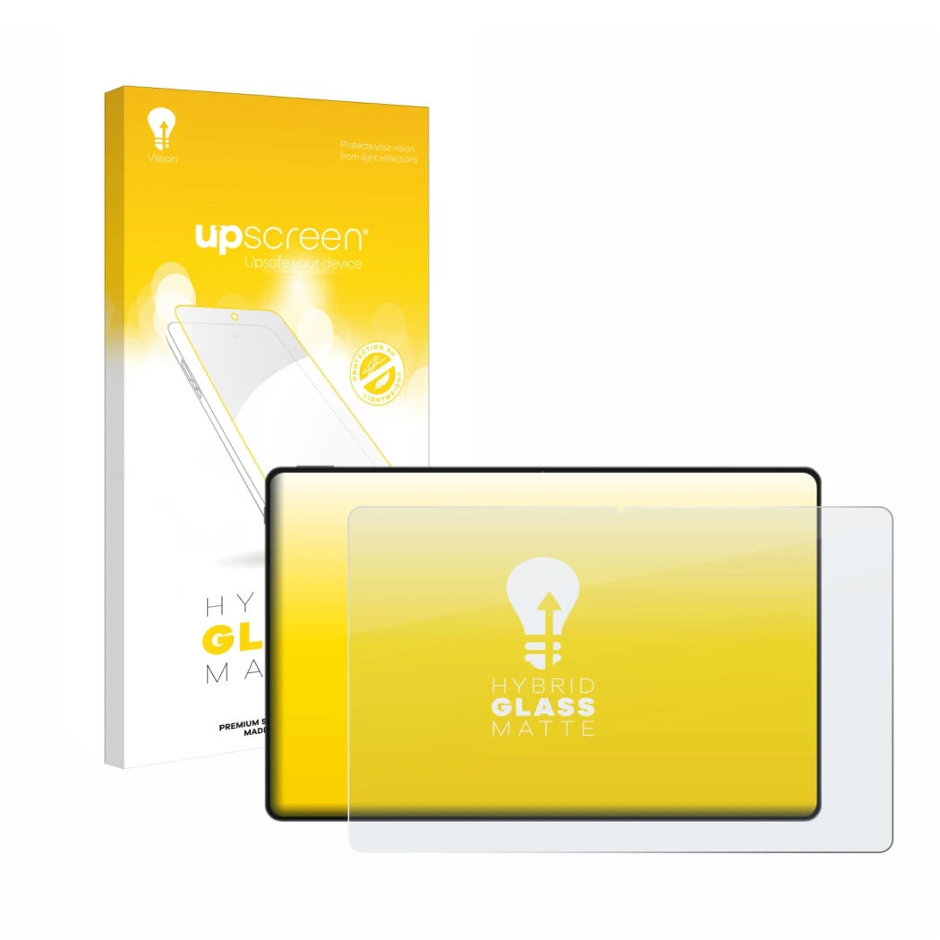 Face avant d’un emballage produit avec le logo de la marque upscreen. À côté, l’appareil Honor Magicpad 2 est représenté avec 