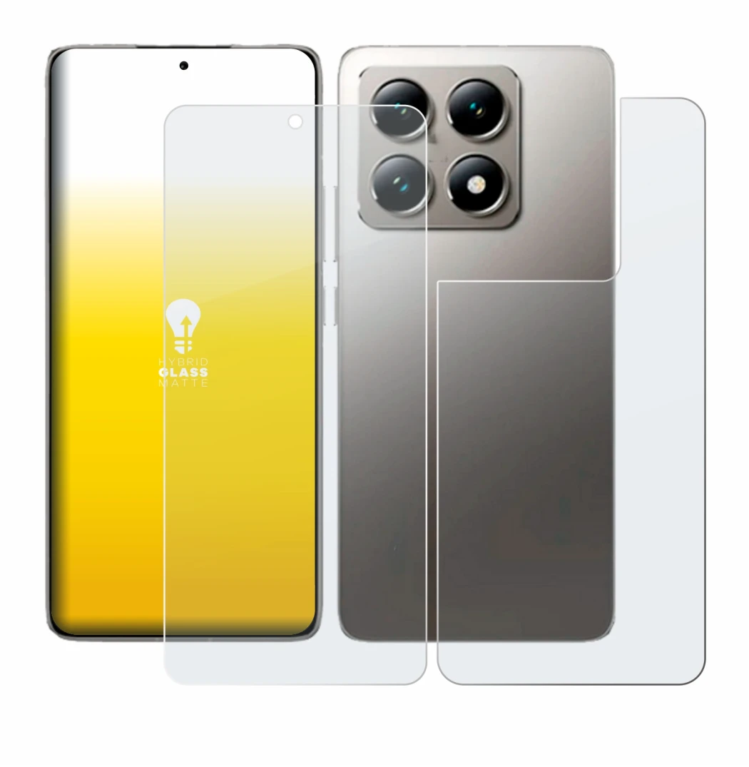 Image de l'appareil Xiaomi 14T (Avant+Arrière) avec une grande variété de protections d'écran.