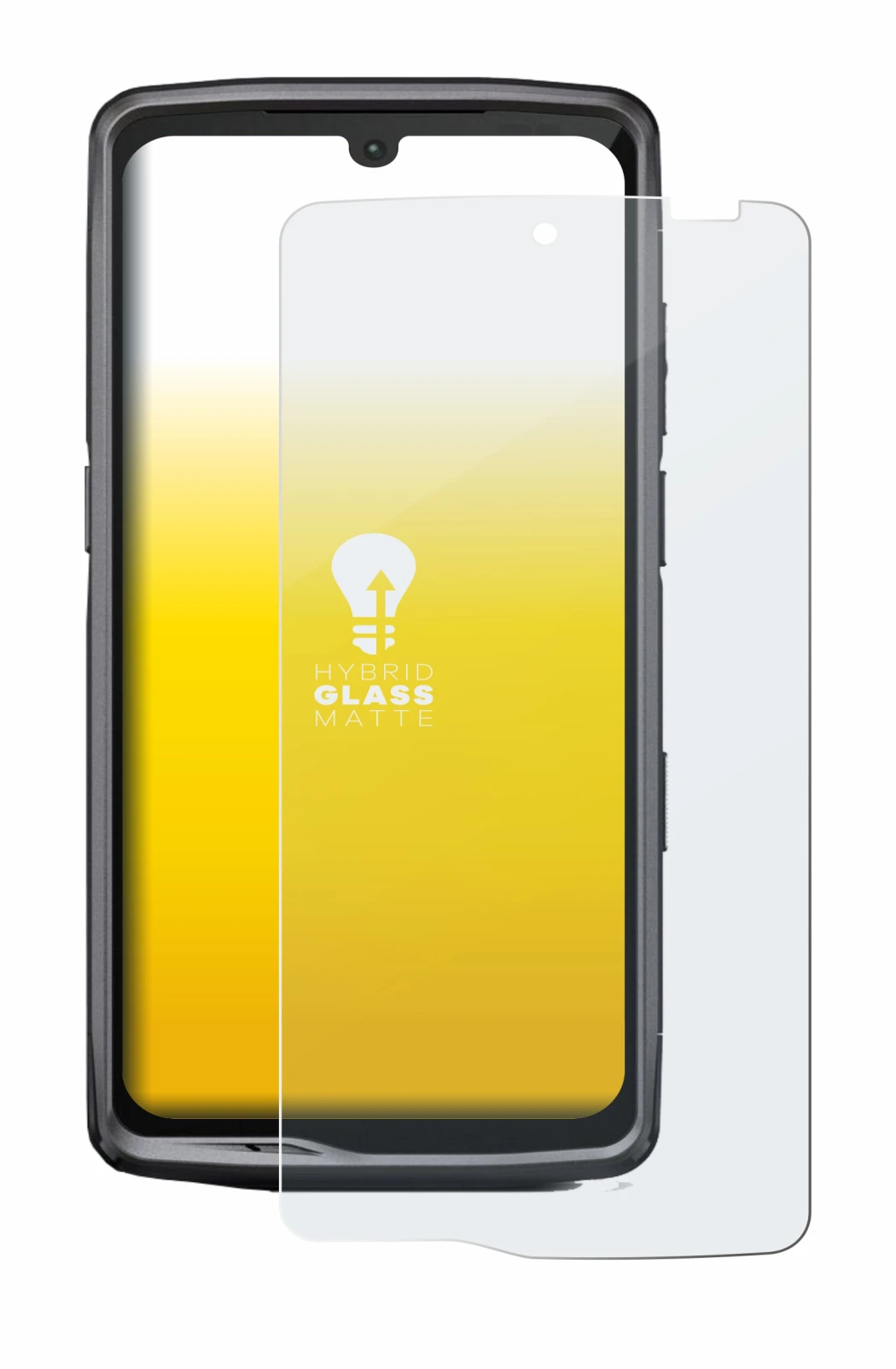 Image de l'appareil Crosscall Stellar M6E avec une grande variété de protections d'écran.